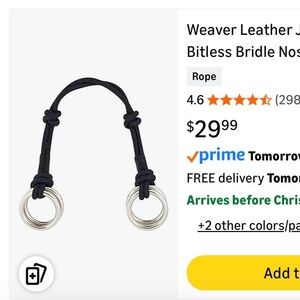 Black Bitless Bridle Noseband WITH ADDED CURB CHAIN